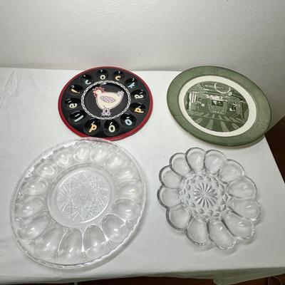 Lot 481 Egg plates & platter