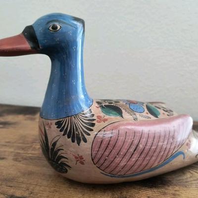 Hand painted duck figurine