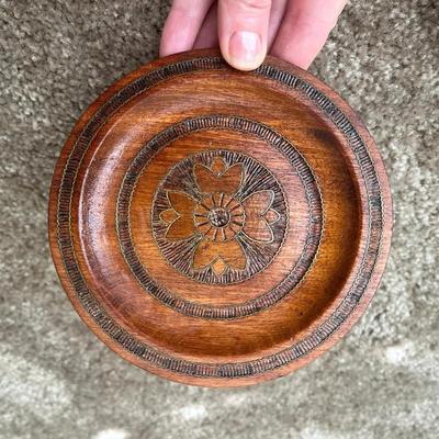 Hand-carved wooden plates, 2