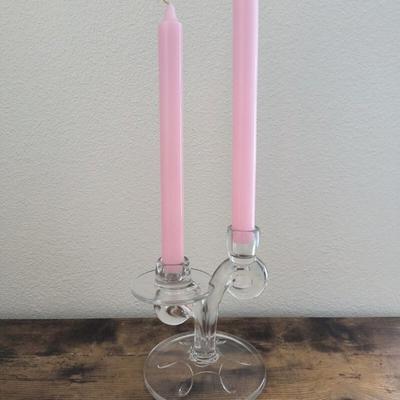 Glass candle holder