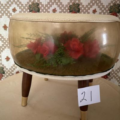 Vintage MCM Inflatable Terrarium Ottoman