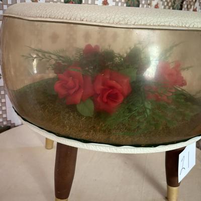 Vintage MCM Inflatable Terrarium Ottoman