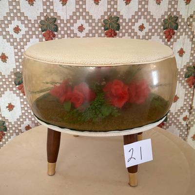 Vintage MCM Inflatable Terrarium Ottoman