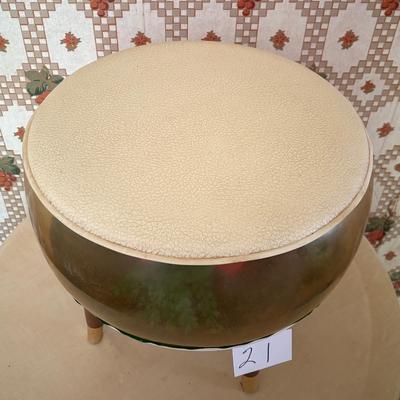 Vintage MCM Inflatable Terrarium Ottoman