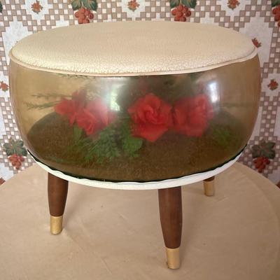 Vintage MCM Inflatable Terrarium Ottoman