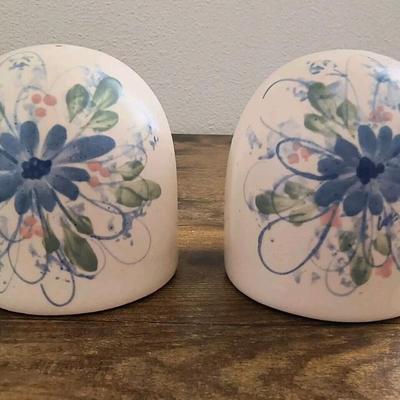 Vintage stoneware salt and pepper shakers