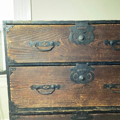 M274 Japanese Tansu Chest Mobile Storage Cabinet