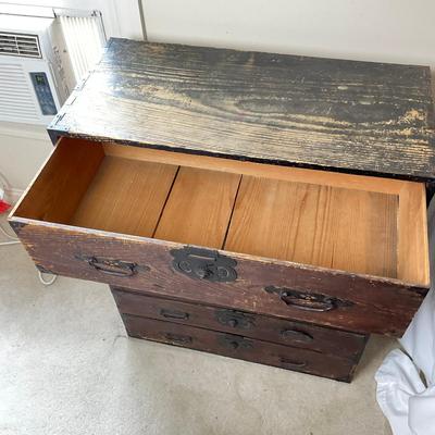 M274 Japanese Tansu Chest Mobile Storage Cabinet