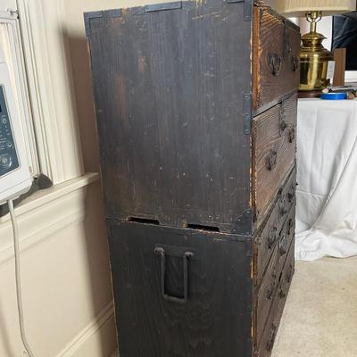 M274 Japanese Tansu Chest Mobile Storage Cabinet