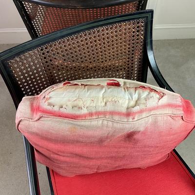 M275 Pair of Sheraton Painted Arm Chairs