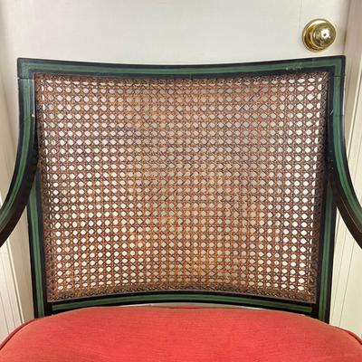 M275 Pair of Sheraton Painted Arm Chairs