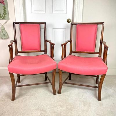 M276 Two Georgian Style Arm Chairs