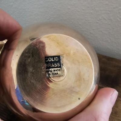 Brass candle holders, 3