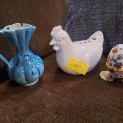 Misc Breakables- chicken, vase and egg