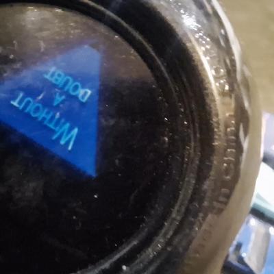 Magic eight ball and vintage toy cars
