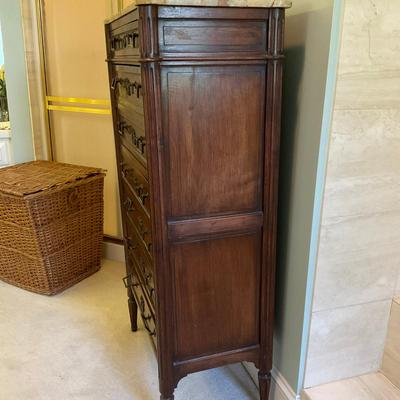 M290 Louis XVI Style Chest of Drawers Semainier Made in Pairs with Marble Top