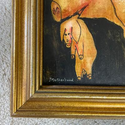 HZ294 Original Oil By J.Root 1999 "Motherhood"