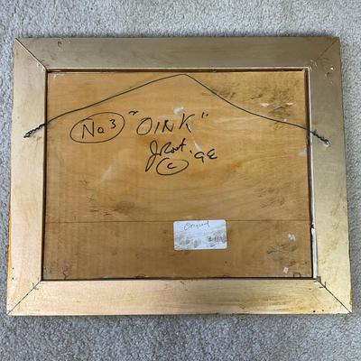 H295 Original Oil By John Root Hopkins (1930-2016) 1998 "Oink"