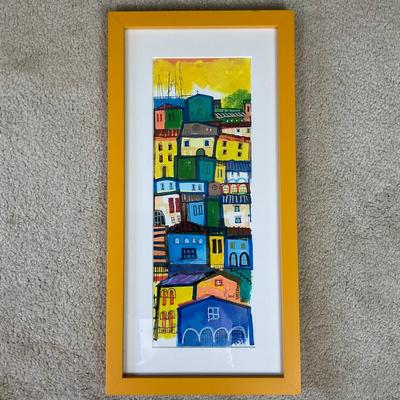 HZ 297 Original Watercolor Signed Of Italian City Scape by Franco Morelli