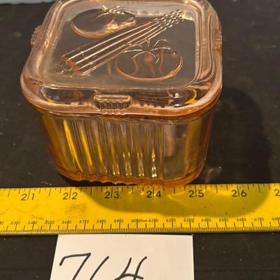 Vintage Pink Depression Glass Refrigerator Box