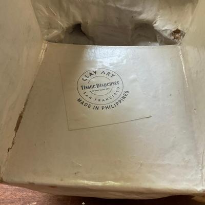 HZ302 Handmade Paper- Mache Cat Masque Mask and Tissue Box