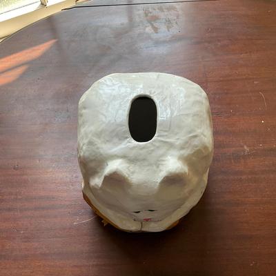 HZ302 Handmade Paper- Mache Cat Masque Mask and Tissue Box