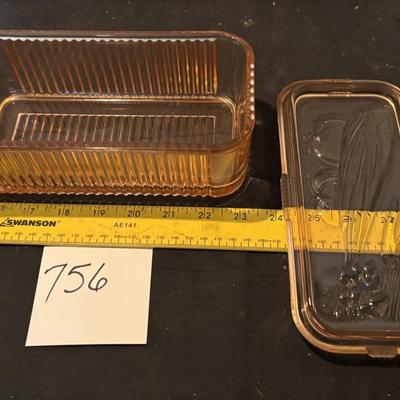 Vintage Pink Depression Glass Refrigerator Box