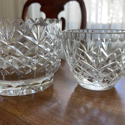 American Brilliant Heavy Cut Crystal Bowl & Unbranded Crystal Bowl