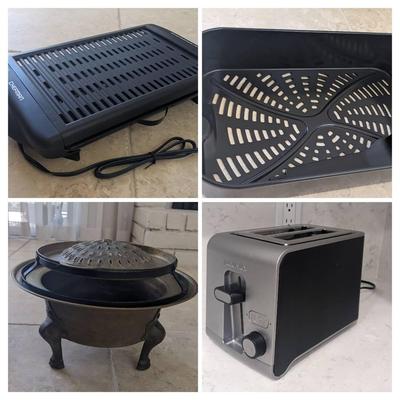 Procter Silex Toaster, Chefman Indoor Grill, Korean BBQ tabletop grill, and Ninja Grill Insert