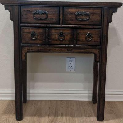 Hooker Furniture Walnut Brown 3-drawer small console table 