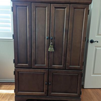 4-Door Dark Wood TV Cabinet/Armoire  42"W