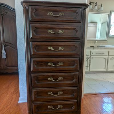 David Cabinet Co. French Regency Style Lingerie Chest in Antique Brune Finish 