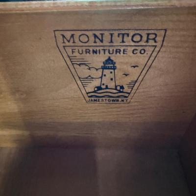 Sale Photo Thumbnail #60: This is a beautiful Maple secretary desk from Monitor Furniture in Jamestown NY. It comes with a key. The measurements are on the pictures.