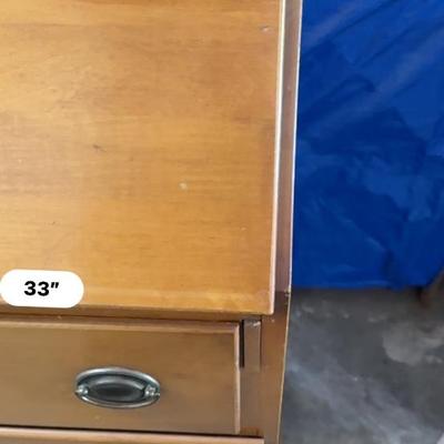 Sale Photo Thumbnail #66: This is a beautiful Maple secretary desk from Monitor Furniture in Jamestown NY. It comes with a key. The measurements are on the pictures.