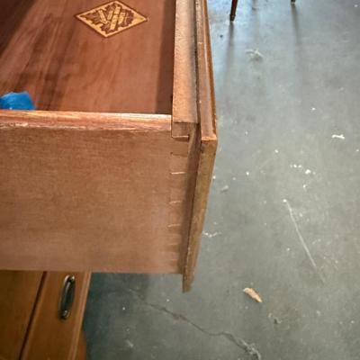 Sale Photo Thumbnail #63: This is a beautiful Maple secretary desk from Monitor Furniture in Jamestown NY. It comes with a key. The measurements are on the pictures.