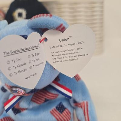 LOT 1: Big Lot of Patriotic TY Beanie Babies