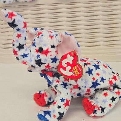 LOT 1: Big Lot of Patriotic TY Beanie Babies