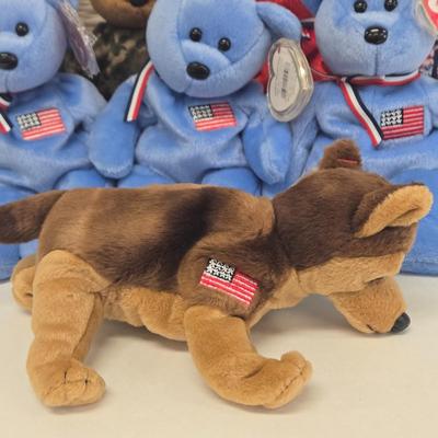 LOT 1: Big Lot of Patriotic TY Beanie Babies