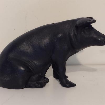Vintage Cast Iron Piggy Bank- Approx 5 1/2" Tall