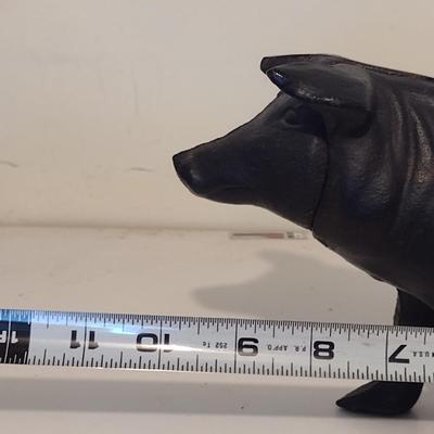 Vintage Cast Iron Piggy Bank- Approx 5 1/2" Tall