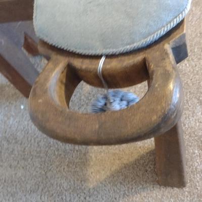 Vintage Wooden Three Legged Birthing Chair with Removable Cushion (Choice B)
