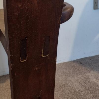 Vintage Wooden Three Legged Birthing Chair with Removable Cushion (Choice B)