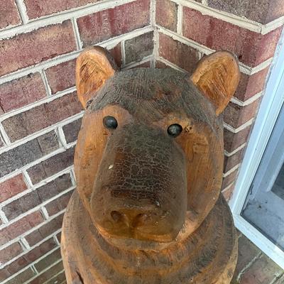 Chainsaw Carved Wooden Bear Statue (FY-MG)