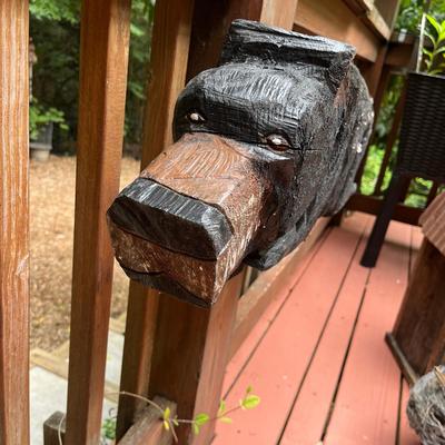 Two Wooden Carved Black Bears (FY-MG)