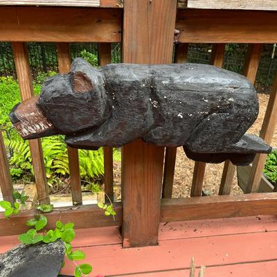 Two Wooden Carved Black Bears (FY-MG)