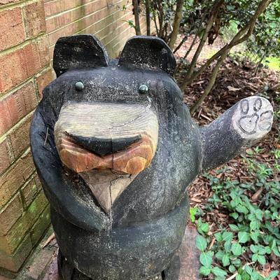 Two Wooden Carved Black Bears (FY-MG)