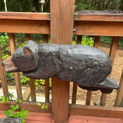 Two Wooden Carved Black Bears (FY-MG)
