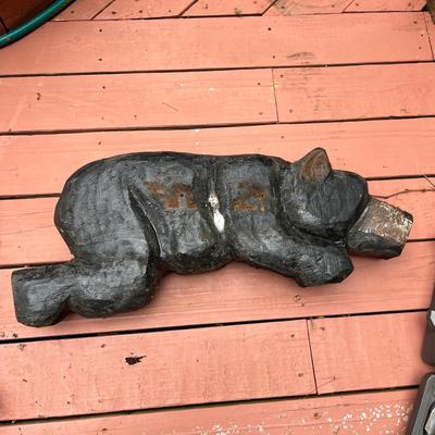 Two Wooden Carved Black Bears (FY-MG)
