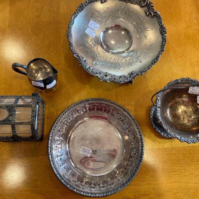 Small silver plate items