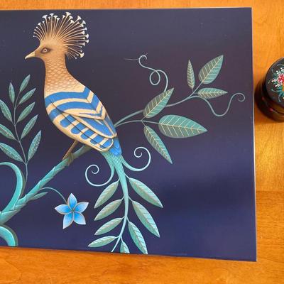 Unique bird tin with small trinket box
